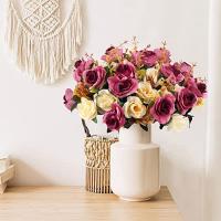 Bouquet De Flores Artificiales Rosa Para Bodas Decoración De Casa Y Fiestas 1 Rama Accesorios De Boda Sin Marca Origien China - details 2