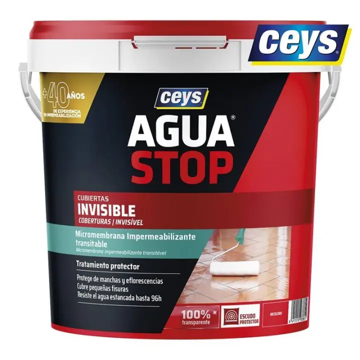 Ceys Micromembrana Transparente 100% Impermeable AGUA STOP HYBRID P3 4L 903361 - Adhesivo para Paredes - 1