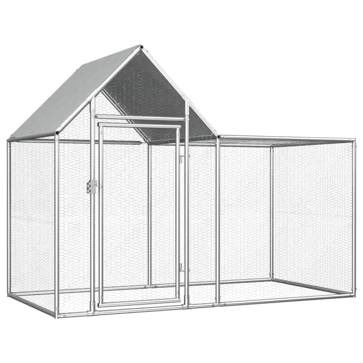 vidaXL Gallinero Metálico Acero Galvanizado Jaula Gallinas Conejos Dimensiones 2 x 1 x 1.5 m,  3 x 1 x 1.5 m,  5 x 1 x 1.5 m y mas - 1