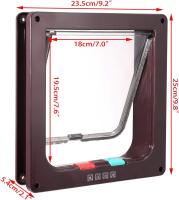 Solapa de gato con 4 vías magnéticas, puerta para mascotas para gatos y perros pequeños, puerta de gato con túnel marrón 18x19x5,5 cm - details 1