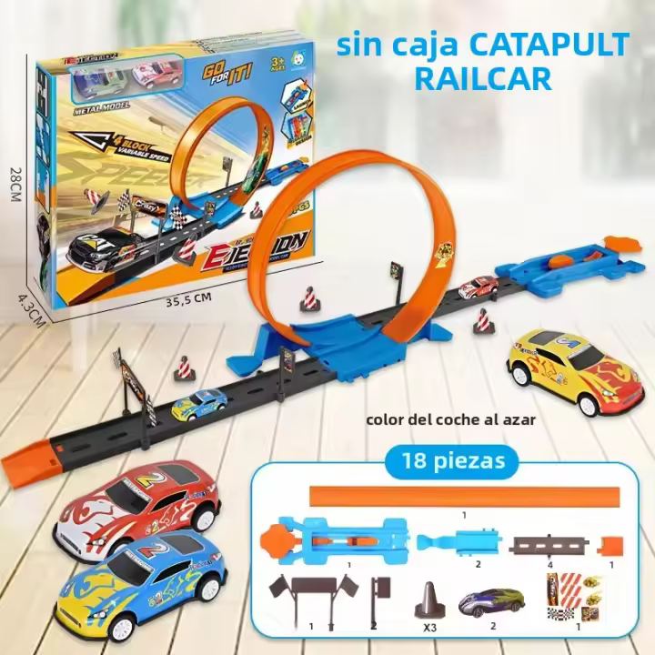 Juego De Carriles Para Coches Con Sistema De Ejection Kit De Riel Para Niños Modelo De Vehículos Y Carreras Regalo De Navidad Para Niños Hombres - 1