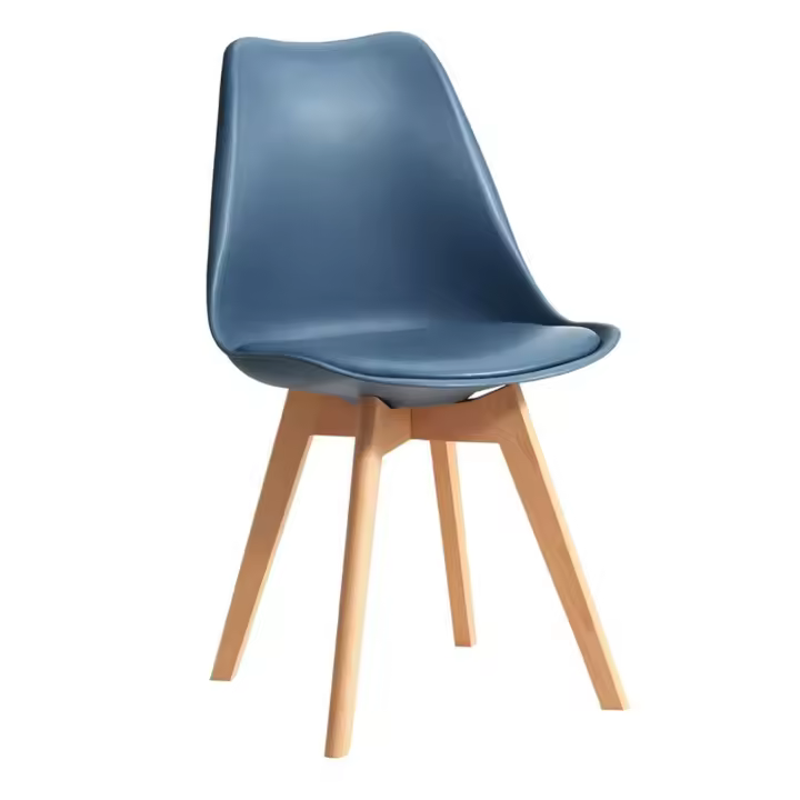 ORION91 Silla SIRIO Color Azul Petróleo Asiento Acolchado Piel Sintética y Patas Haya 54x81x48cm Comedor Oficina Salón Teletrabajo Cocina - SpazioLuzio - 1