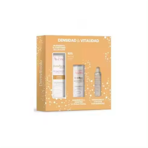 Avène DermoAbsolu Contorno de Ojos - Estuche Regalo 3 Piezas - Tratamiento Anti-Ojeras y Antiedad - Incluye Crema Redensificante y Desmaquillante - 1