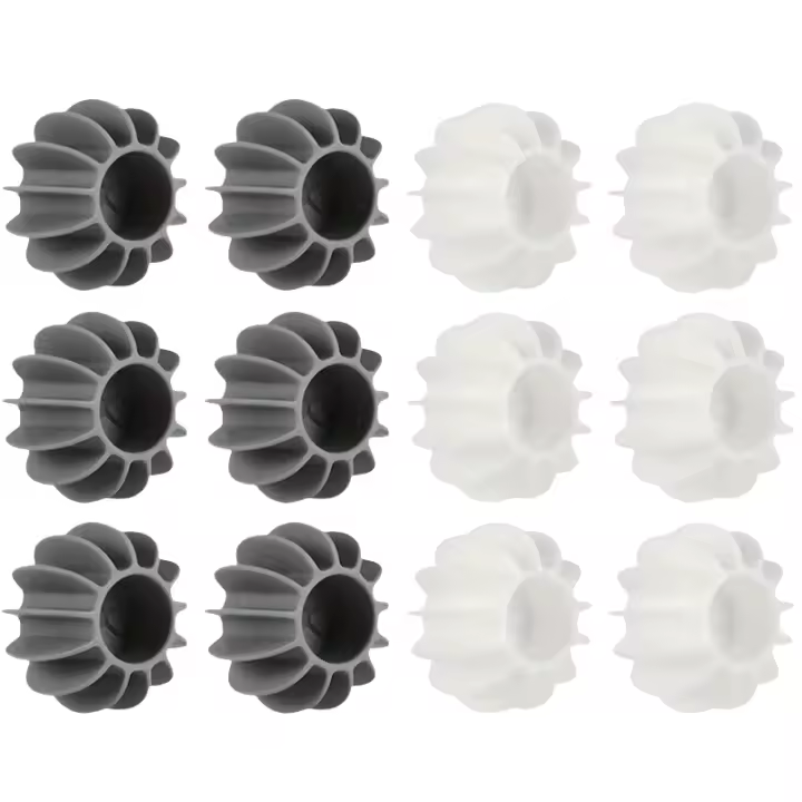 Set De 12 Pelotas De Lavandería Reutilizables Grey White Silicone Para Lavadora Y Secadora Limpieza Profunda Antiengar Organizador De Ropa - 1