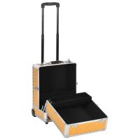 vidaXL Maletín trolley de maquillaje aluminio dorado 35x29x45 cm - details 3