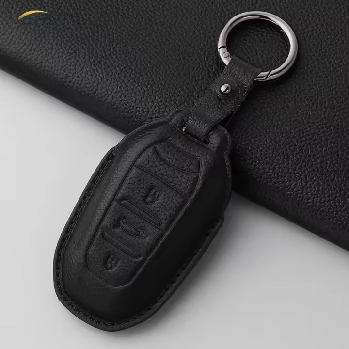 Funda De Cuero Para Llave De Coche Compatible Con Peugeot 308 408 508 2008 3008 4008 5008 Citroen C4 C6 C3-XR Accesorios De Auto - 1