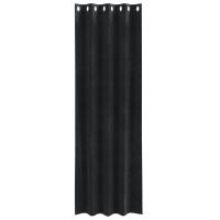Cortinas opacas vidaXL con ojales 2 piezas de terciopelo negro - details 2