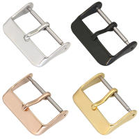 Correa De Reloj De Acero Inoxidable Con Hebilla Polido En Plata Oro Negro Adecuada Para Relojes Tradicionales Tamaños Disponibles De 12 a 24 Mm Accesorios De Moda - details 1