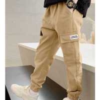 Pantalones De Cargo Para Niños Moda Primavera Otoño Con Letras Deportivas Estilo Casual Delgados Cintura Media Talla Verdadera - details 2