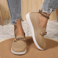 Zapatillas Planas De Mujer Con Cadena De Metal Tallas Grandes 43 Transpirables De Malla Antideslizantes Casual Verano - details 9