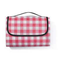 Manta de picnic impermeable para playa, 200 x 200 cm, lavable, ligera , con asa, color rojo a cuadros - details 0