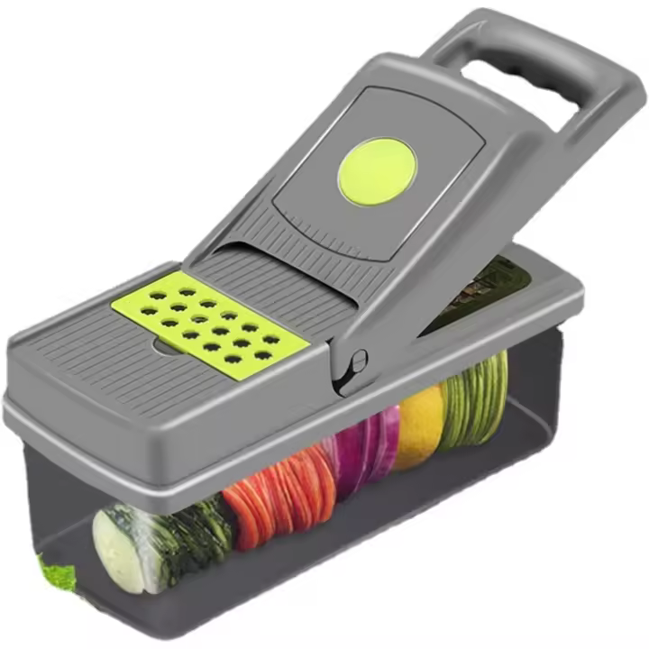 8 en 1, rollador de Cebolla, corte de verduras with container, 8 Hojas, Picadas, ensalada de frutas, juego de utensilios de cocina, plástico transparente, libre de BPA - 1