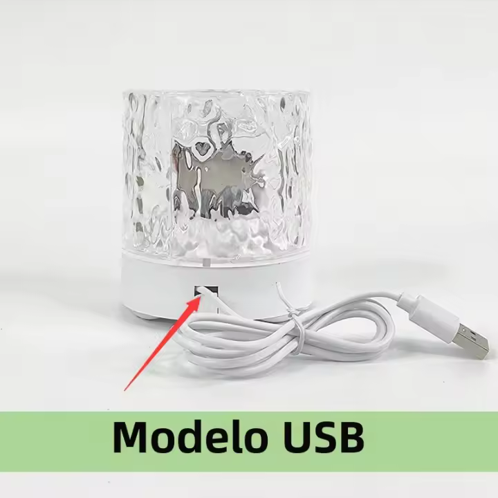 Lámpara De Ambiente LED Con Patrón De Agua RGB Luz De Noche Recargable USB Proyección Dimmable Para Decoración De Mesa Y Pared En La Habitación - 1