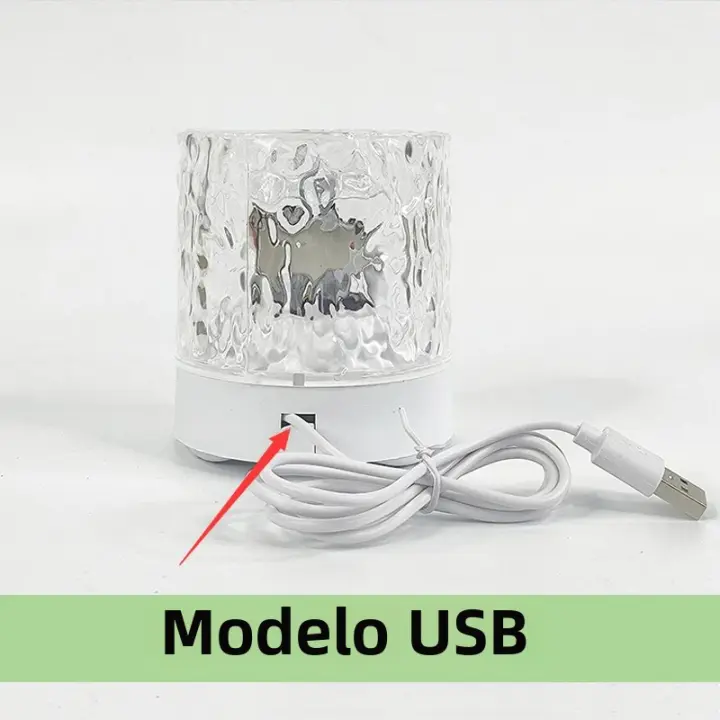 Lámpara De Ambiente LED Con Patrón De Agua RGB Luz De Noche Recargable USB Proyección Dimmable Para Decoración De Mesa Y Pared En La Habitación - 1