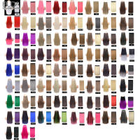 Extensiones De Cabello Sintético De 22 Pulgadas Unicas Con 5 Clips Textura Larga Y Recta Fibra De Alta Temperatura Color Negro Blanco Rojo - details 1