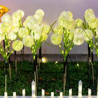 Lámpara Solar Creativa Para Jardín Con Forma De Diente De León Triple Puerta Decorativa Para Exterior Iluminación De Ambiente - details 0