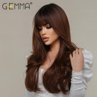 Peluca Sintética GEMMA Larga Ombre Marrón Vino Rojo Con Franja Rizado Resistente a Altas Temperaturas Pelo Falso Natural Para Mujeres Cosplay 26+ Pulgadas Densidad 130% Capa Promedio - details 4