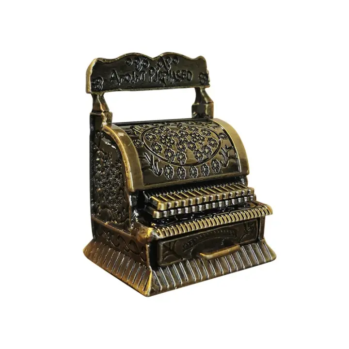 Miniatura De Cajero Automático Vintage Para Decoración De Casa De Muñecas Accesorio De Metal Modelo De Caja De Dinero - 1