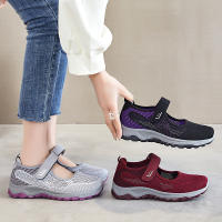 Zapatos Casuales Para Mujer Transpirables De Malla Suave Antideslizantes Ligeros Con Velcro Para Caminar Correr Diario Todas Las Estaciones Zapato Versátil - details 0