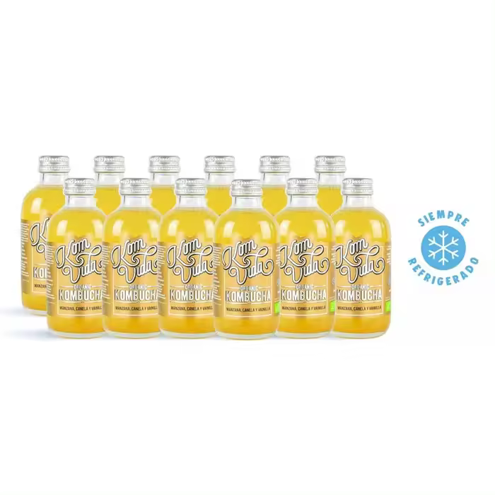 Kombucha de manzana, canela y vainilla bio Komvida Pack 12 x 250 ml - 1