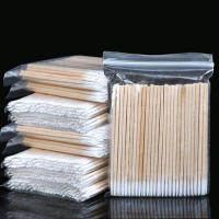100Pcs Palillos De Manicura De Madera Con Cabeza De Algodón Para Limpieza Y Corrección Detallada Remover De Pintura De Uñas - details 2