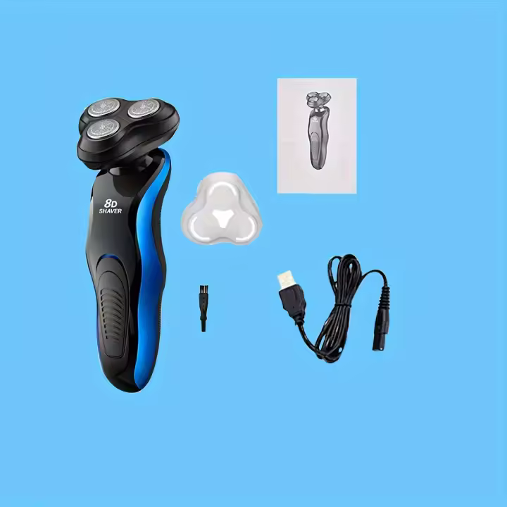 1pc 8D Multifuncional Cepillo De Barba Eléctrico Recargable Para Hombres Con Modo De Limpieza Total USB Recargable Shaver Para Rostro - 1