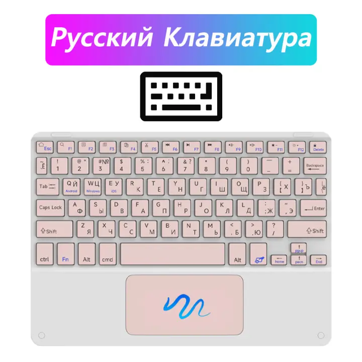 TECLADO INALÁMBRICO Bluetooth Con Touchpad CASEPOKE Para iPad iPhone Samsung Xiaomi Español Portugués Coreano Ruso Compatible Con Tablet - 1