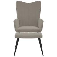 vidaXL Sillón de relax con taburete de terciopelo Gris claro, Gris oscuro, Verde oscuro Sillon Dormitorio Sillon Comodos Silla Relax Sillón Sofá - details 0