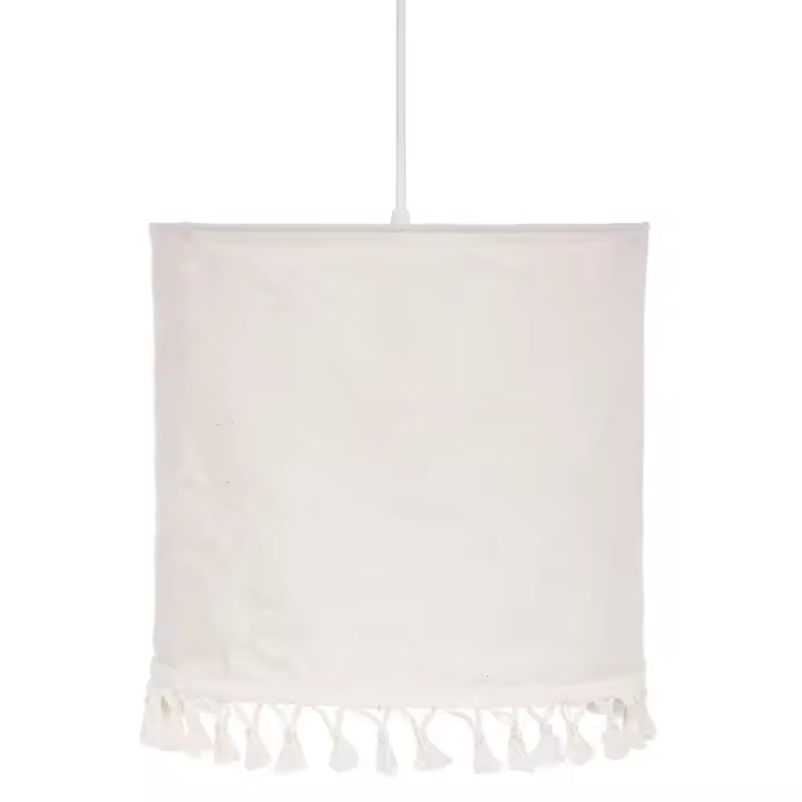 Atmosphera Lámpara de Techo Suspensión Shadi de Tela y Lino Blanco 33 X 34 Cm - 1