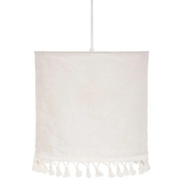 Atmosphera Lámpara de Techo Suspensión Shadi de Tela y Lino Blanco 33 X 34 Cm - 1