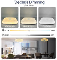 Lámpara Techo Inteligente RGB 36W Cuadrada LED Con Altavoz Y Control Remoto TUYA Bluetooth WIFI Para Decoración De Hogar Dormitorio Sala De Estar - details 6