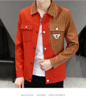Nueva Chaqueta Casual De Moda Para Hombres Drill Colorido Ajustada Estilo Coreano Solitaria Abierta Cierre De Botones Polyester Para Otoño - details 2
