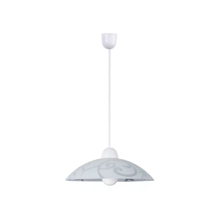 Lámpara Colgante E27 Cristal Blanco IP20 SCROLL  RABALUX - 1