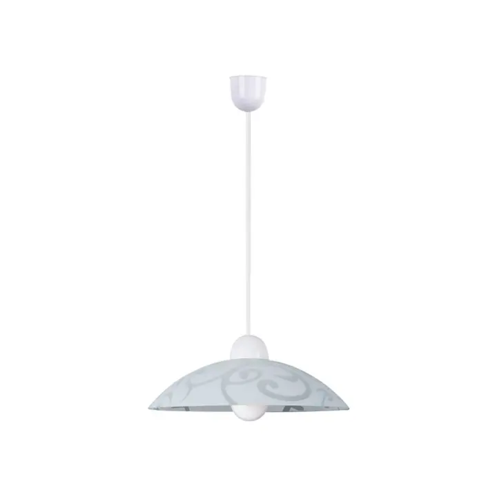 Lámpara Colgante E27 Cristal Blanco IP20 SCROLL  RABALUX - 1