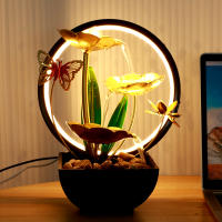 Fuente De Escritorio Con Luz LED Y Piedra Natural Ornamentación Zen Para Relaxación Decoración Para Oficina Y Hogar Estilo Moderno - details 0