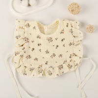 Bib De Bebé De Algodón 100% Con Encaje Retro Y Volante 4 Capas Impermeable Para Niños Y Niñas Estilo Vintage Con Patrón Floral - details 13