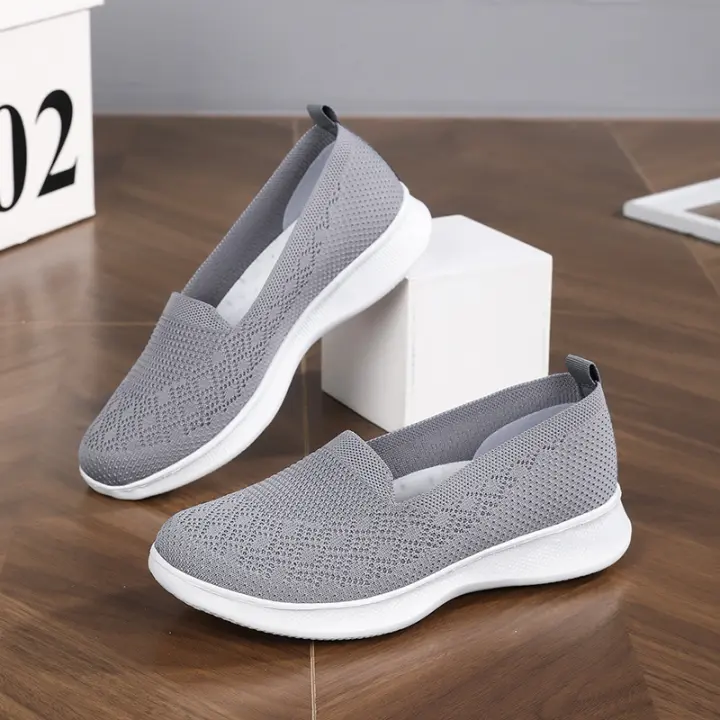 Zapatillas De Caminar Para Mujer Transpirables Y Ligeros Con Suela Suave Zapatos Deportivos De Malla Casual Sin Cierre - 1