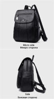 Mochila Para Mujer 2022 Nueva De Cuero Suave De Alta Calidad Banda De Hombro Arco Gran Capacidad Para Viajes Y Escuela Color Negro - details 17