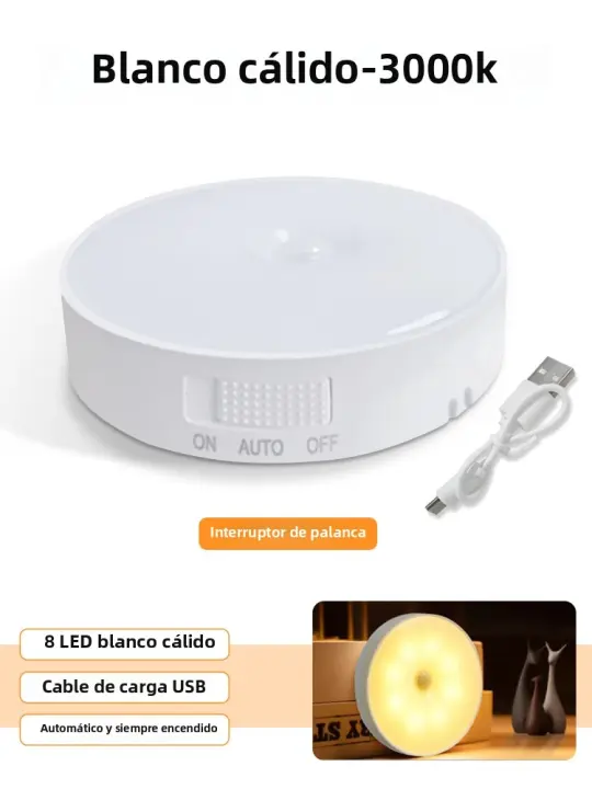 Lámpara Nocturna LED Con Sensor De Movimiento PIR Recargable USB Para Cocina Armario Escaleras Pasillo Luz Stick En Armario - 1