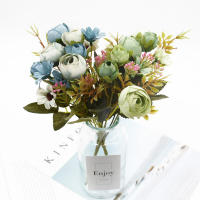 1 Rama De Flores Artificiales Con 5 Cuchillas Y 12 Cabezas Para Decoración De Hogar Y Bodas Accesorios Para Fotos De Despedida De Soltera Baratas Y De Alta Calidad - details 0