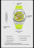 Reloj Deportivo De Lujo ONOLA Para Hombre Resistente Al Agua Con Movimiento Automático De Mezclador Correa De Silicona Display Sin Números Estilo Casual - details 5