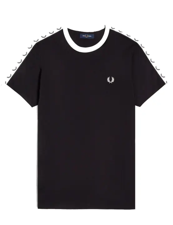 Camiseta Fred Perry Ringer con cinta Negro - 1