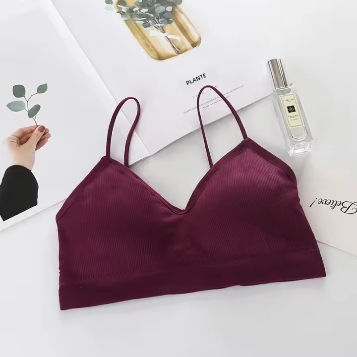Sujetador Deportivo Para Mujer Secado Rápido Elasticidad Con Almohadillas Para Gimnasio Correr Yoga Fitness Transpirable Tops De Color Sólido - 1