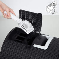 Curver - Arenero para gatos, 38,5x51,5x40 cm, construcción cerrada, filtro de ventilación, arenero antiolor, bandeja extraíble, puerta basculante, incluye pala, rejilla para patas, asa de transporte, areneros para gatos, 95% plástico reciclado - details 2