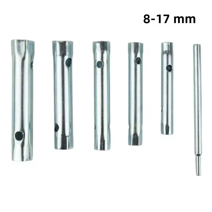 Juego De Llaves De Tubo Métricas 6Pcs 8-17mm Llave De Tubo Hueco Herramientas De Reparación Material De Acero Inoxidable - 1