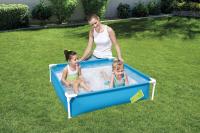Piscina infantil económica Bestway cuadrada con aro superior metálico sin depuradora para niños de 122cm cada lado y 30cm de altura - details 1