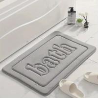 Alfombra Antideslizante Para Baño Con Estampado De Piedras Encajadas Alfombrilla De Memoria De Espuma Para Lavabo Bañera Ducha Y Entrada - details 0