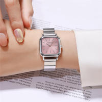 Reloj De Pulsera De Mujer Simple Cuadrado Dial Acero Vestido De Moda Y Casual Resistente Al Agua Displays De Numeración Romana - details 4