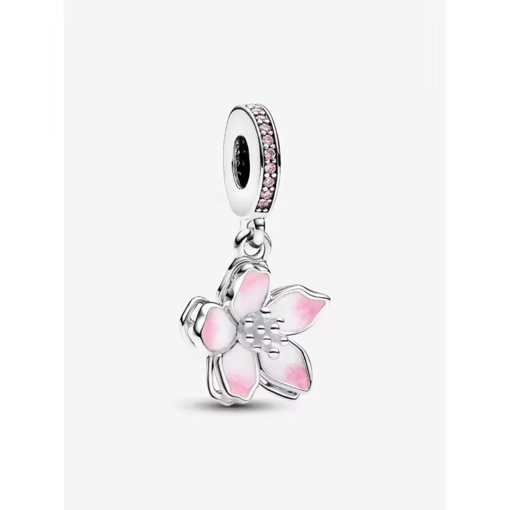 Pandora - Charm colgante de flor de cerezo - Plata de ley - 1