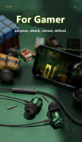 Auriculares magnéticos con cable para Gamer, cascos de Metal verde, estéreo de graves HiFi, 3,5mm, AUX o tipo C, micrófono HD, cancelación de ruido, uso cómodo - details 6